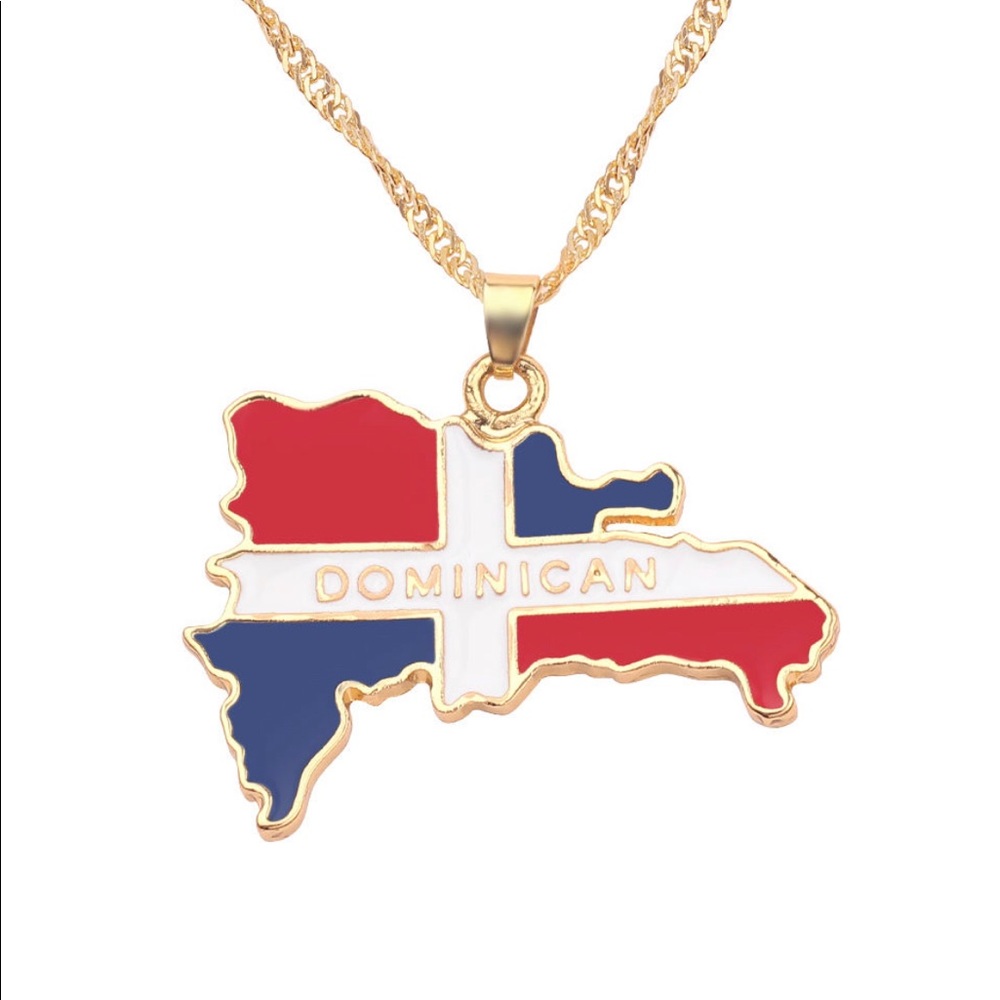 Dominican Republic Flag & Map Necklace - Picture 2 of 6